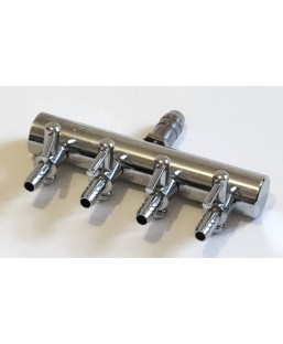 Bassin de jardin : RÉPARTITEUR 4 VOIES EN INOX (ENTRÉE 8MM), Raccords tuyaux pompe à air