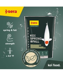 Bassin de jardin : SERA KOI Professional printemps/ automne 2.2KG, Nourriture Serapond