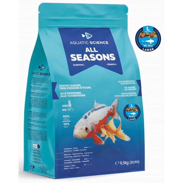 Bassin de jardin : Aquatic Science All Seasons LARGE 9.5Kg, Nourriture Ichi Food-Aquatic Science