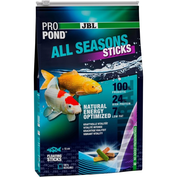 Bassin de jardin : PROPOND ALL SEASONS STICKS M 2.2kg, Nourriture JBL