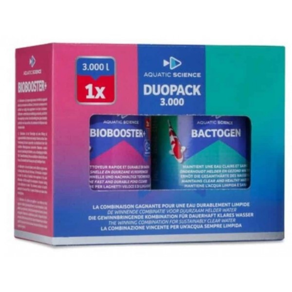 Bassin de jardin : DUO PACK BIOBOOSTER 3000 + BACTOGEN 6000, Traitement Aquatic Science