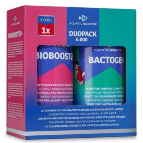 Bassin de jardin : Duo Pack Biobooster 6000 + Bactogen 12000, Traitement Aquatic Science Bassin de jardin : Duo Pack Biobooster 6000 + Bactogen 12000, Traitement Aquatic Science