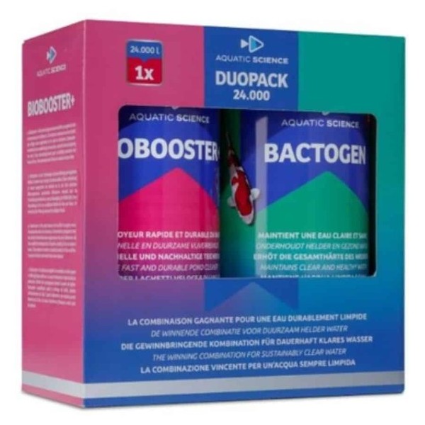 Bassin de jardin : Duo Pack Biobooster 24000 + Bactogen 40000, Traitement Aquatic Science
