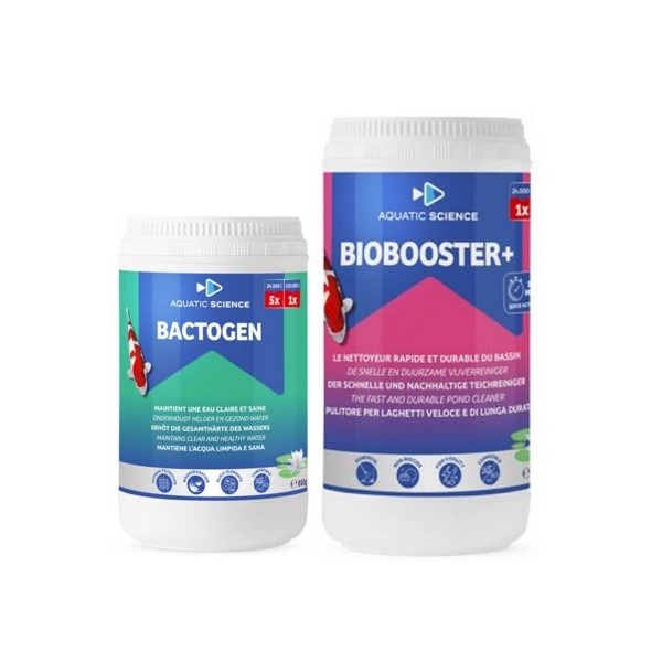Bassin de jardin : Bactogen 24000 + biobooster 24000, Traitement Aquatic Science Bassin de jardin : Bactogen 24000 + biobooster 24000, Traitement Aquatic Science
