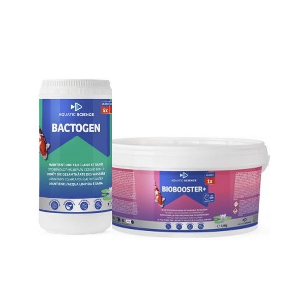 Bassin de jardin : Bactogen 40000 + biobooster 40000, Traitement Aquatic Science Bassin de jardin : Bactogen 40000 + biobooster 40000, Traitement Aquatic Science