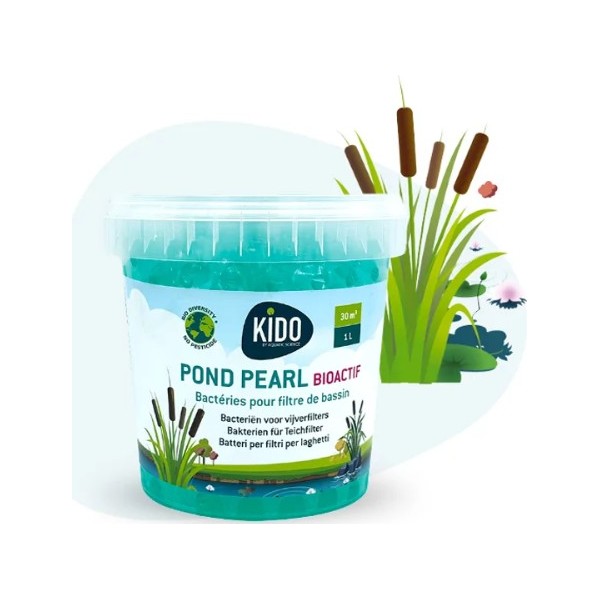 Bassin de jardin : KIDO Bactéries Pond Pearl 1000 ml- BioActif (30m3), Bactéries