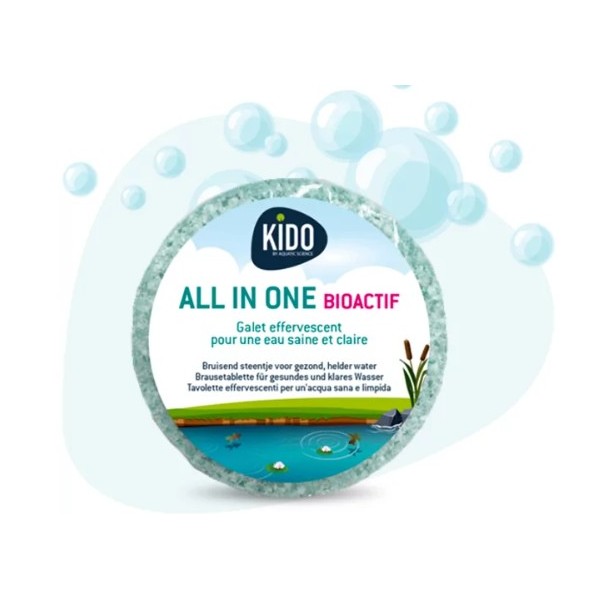 Bassin de jardin : KIDO All In One - BioActif - Galet effervescent 250g (5m3), Traitement KIDO