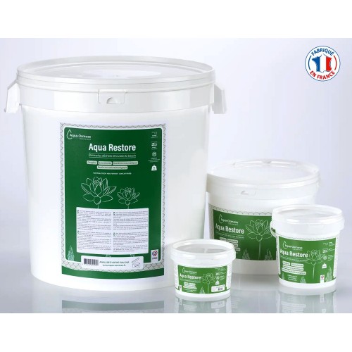 Bassin de jardin : AQUA RESTORE 500G (12000 L) ALGUES VERTES, Traitement Aqua Osmose Bassin de jardin : AQUA RESTORE 500G (12000 L) ALGUES VERTES, Traitement Aqua Osmose