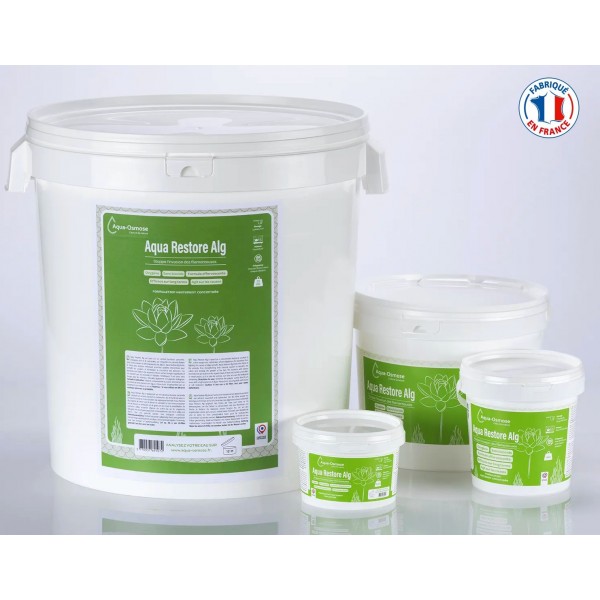 Bassin de jardin : AQUA RESTORE ALG 500G (12000 L) ALGUES FILAMENTEUSES, Traitement Aqua Osmose