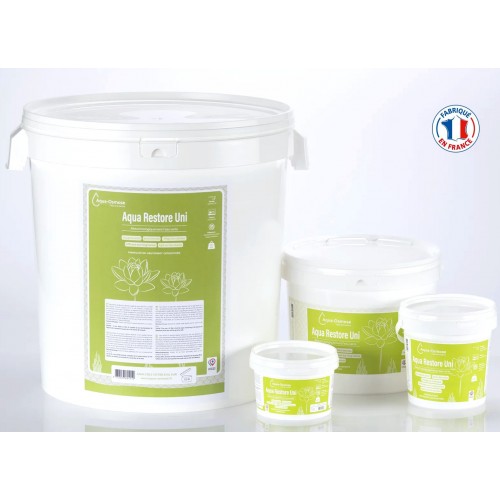 Bassin de jardin : AQUA RESTORE UNI 500G (12000 L) EAU VERTE, Traitement Aqua Osmose Bassin de jardin : AQUA RESTORE UNI 500G (12000 L) EAU VERTE, Traitement Aqua Osmose