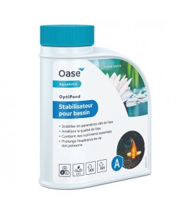 Bassin de jardin : AquaActiv OptiPond 640 g (500 ml pour 5m3) stabilisateur, Traitement OASE AQUAACTIV