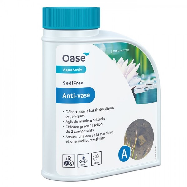 Bassin de jardin : AquaActiv SediFree 700 g (500 ml POUR 10M3) anti vase, Traitement OASE AQUAACTIV