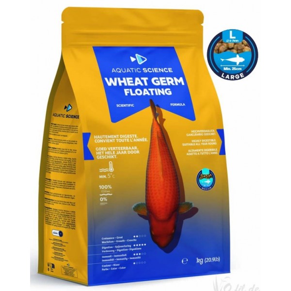 Bassin de jardin : Aquatic Science WHEAT GERM FLOTTANT LARGE 2kg, Nourriture Ichi Food-Aquatic Science