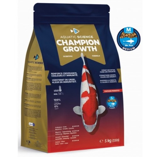 Bassin de jardin : Aquatic Science Champion Growth MEDIUM 5kg, Nourriture Ichi Food-Aquatic Science