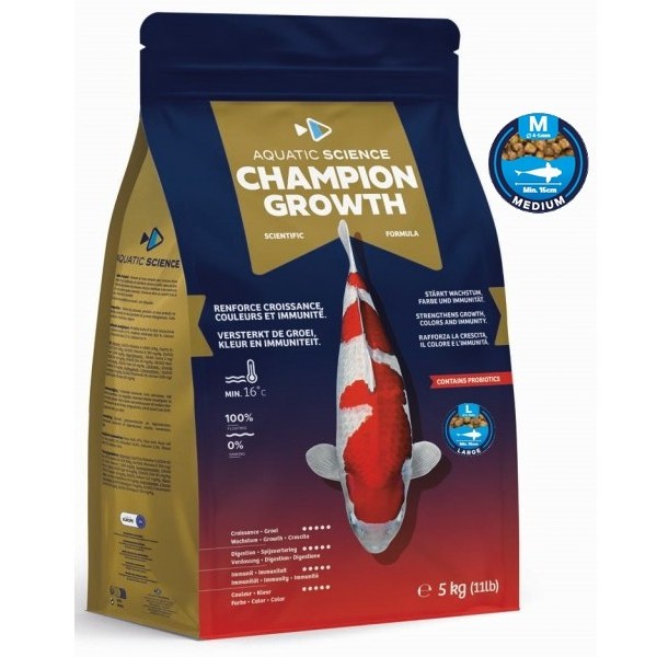 Bassin de jardin : Aquatic Science Champion Growth MEDIUM 5kg, Nourriture Ichi Food-Aquatic Science