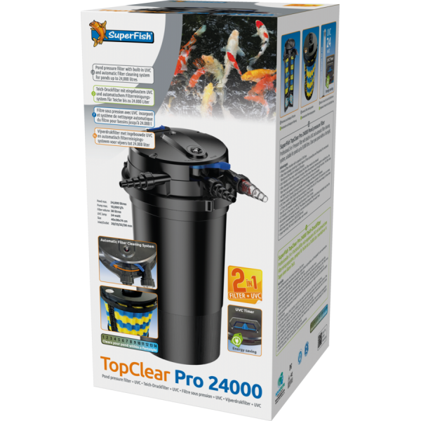 Bassin de jardin : SUPERFISH FILTRE TOPCLEAR pro 24000 UVC24W, Filtre superfish