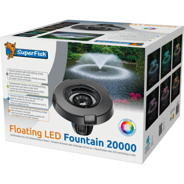 Bassin de jardin : FONTAINE LED FLOTTANTE 20.000-90 WATT, Pompes Superfish