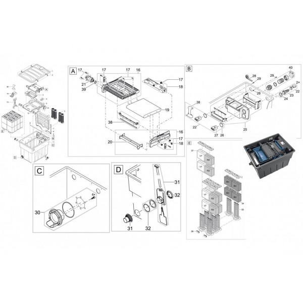 Bassin de jardin : pièces filtre screenmatic OASE, pièces détachées OASE