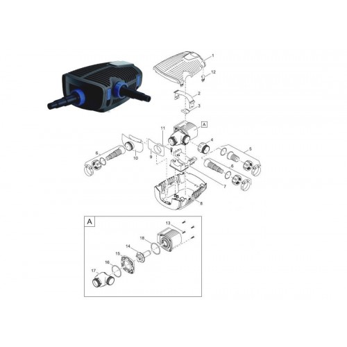 Bassin de jardin : Pièces pour pompe AQUAMAX ECO PREMIUIM OASE, pièces détachées OASE