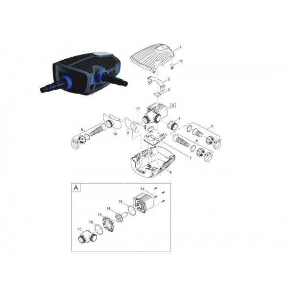 Bassin de jardin : Pièces pour pompe AQUAMAX ECO PREMIUIM OASE, pièces détachées OASE
