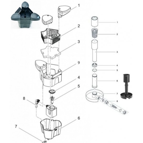 Bassin de jardin : pièces détachées SKIMMER AQUASKIM - SWIMSKIM, pièces détachées OASE