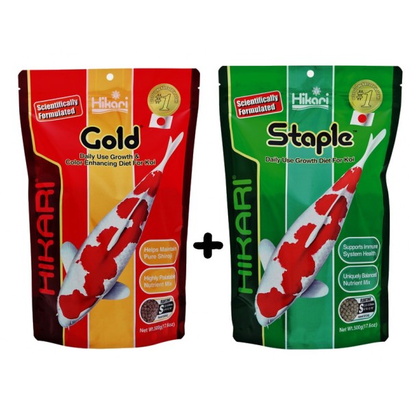 Bassin de jardin : COMBIPACK GOLD&STAPLE 500G MINI, Nourriture Hikari