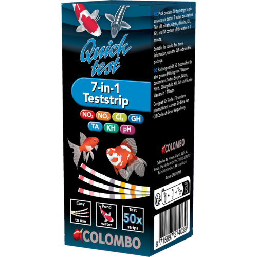 Bassin de jardin : Colombo quicktest 7 en 1 (50 bandelettes), Tests pour bassin
