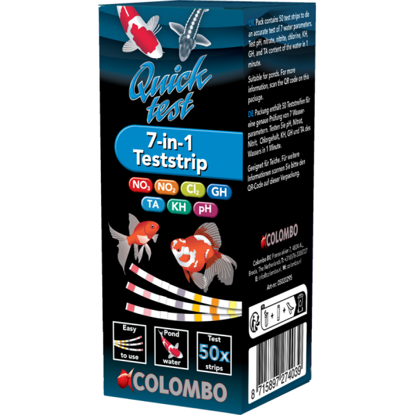 Bassin de jardin : Colombo quicktest 7 en 1 (50 bandelettes), Tests pour bassin