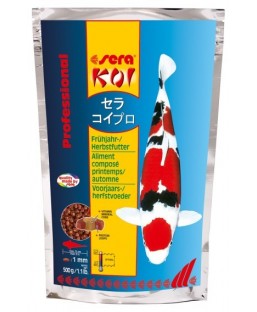 Bassin de jardin : SERA KOI Professional printemps/ automne 500G, Nourriture Serapond