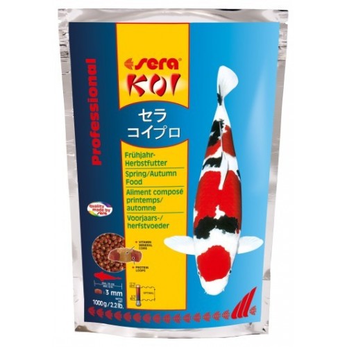 Bassin de jardin : printemps/ automne 1 kg SERA KOI Professional aliment composé, Nourriture Serapond