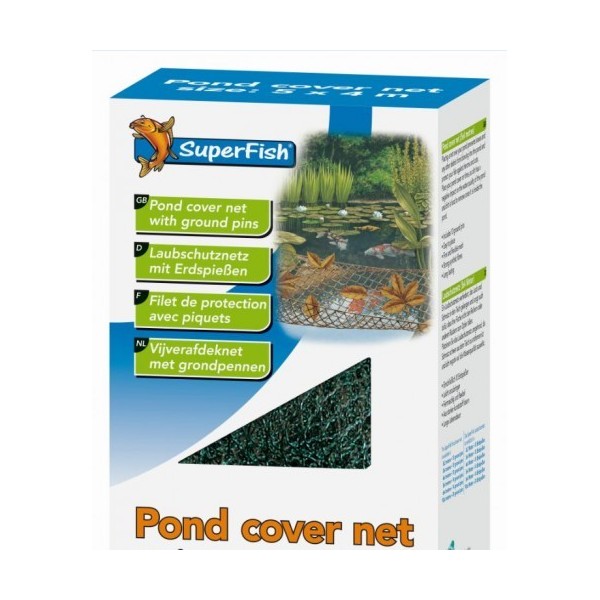Filet De Protection Bassin 6x4 M Grüner Jan - Anti-feuilles Et Oiseaux, Avec 10 Sardines En Plastique, Pour étang Ou Arbres Fruitiers