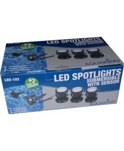 Bassin de jardin : 3 X 27 LED + Capteur, Eclairages