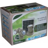 Bassin de jardin : Set solaire 3 spot LED, Fin de série