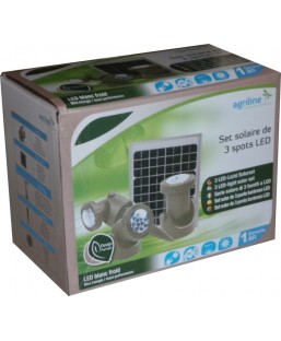 Bassin de jardin : Set solaire 3 spot LED, Fin de série