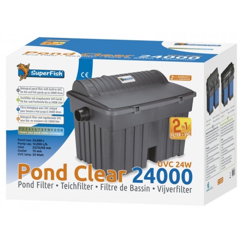 Bassin de jardin : SF PONDCLEAR 24000 UVC-24W/ pompe 12000 L/H, Kit Superfish