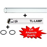 Bassin de jardin : Set TL 55W (quartz + Ampoule), Gaine quartz pour UV