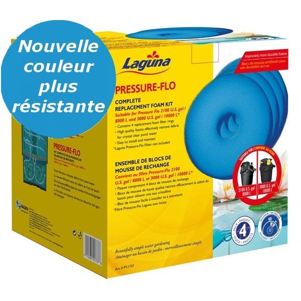 Flos Compatible Laguna Pression Flo 8000 Mousse Lot De 4 PT1504 Filtre Éponges 