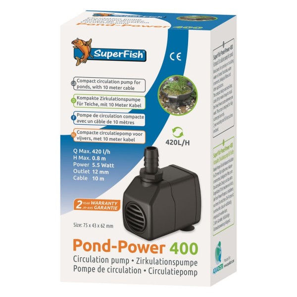 Bassin de jardin : Pond-power 400 (420 L/H), Fin de série