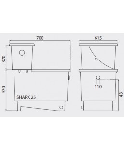 Bassin de jardin : Shark 25 avec préfiltre à grille, Fin de série