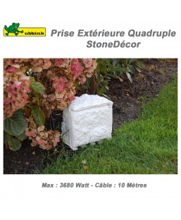 Bassin de jardin : Prise extérieure quadruple Stone Decor, Fin de série