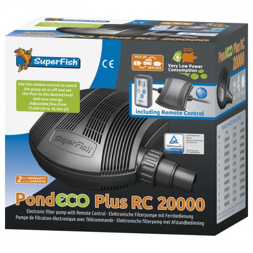 Bassin de jardin : POND ECO PLUS RC 20000 VARIATEUR (11000 à 19500 L/H), Pompes Superfish