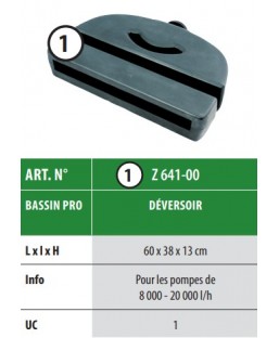 Bassin de jardin : DÉVERSOIR 60x38x13cm, Lame d'eau et cascade