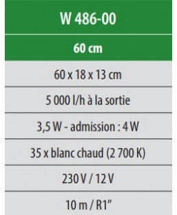 Bassin de jardin : PRO Lame Inox LED 60cm, Fin de série
