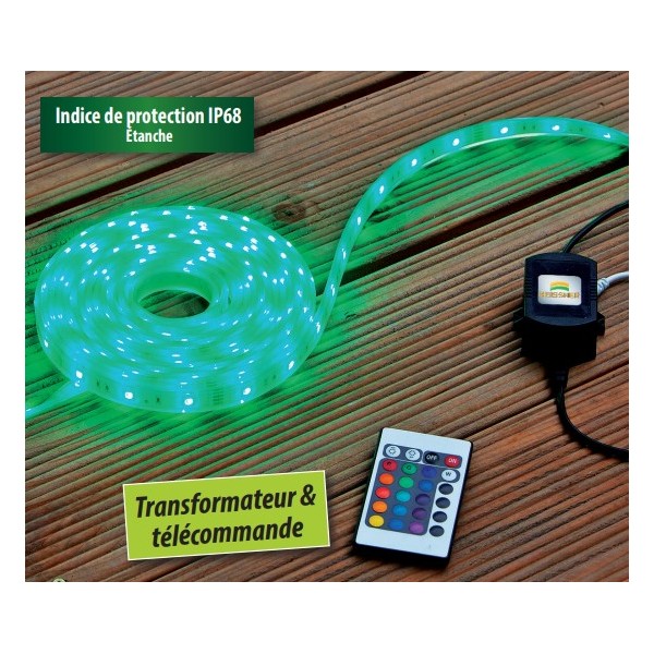 Bassin de jardin : BANDE LED RGB 5M +TELECOMMANDE, Fin de série