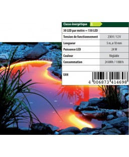 Bassin de jardin : BANDE LED RGB 5M +TELECOMMANDE, Fin de série