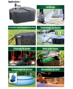 Bassin de jardin : Power-Box 410x300x210mm, Multi-prises