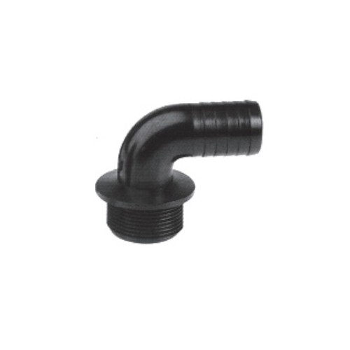 Bassin de jardin : Raccord coude fileté cannelé 1"1/4 - 32mm, Raccord fileté cannelé