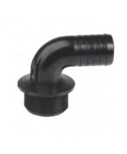 Bassin de jardin : Raccord coude fileté cannelé 1"1/4 - 40mm, Raccord fileté cannelé