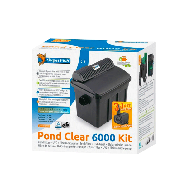 Bassin de jardin : Pond Clear Kit 6000 - Filtre + UV + Pompe, Kit Superfish