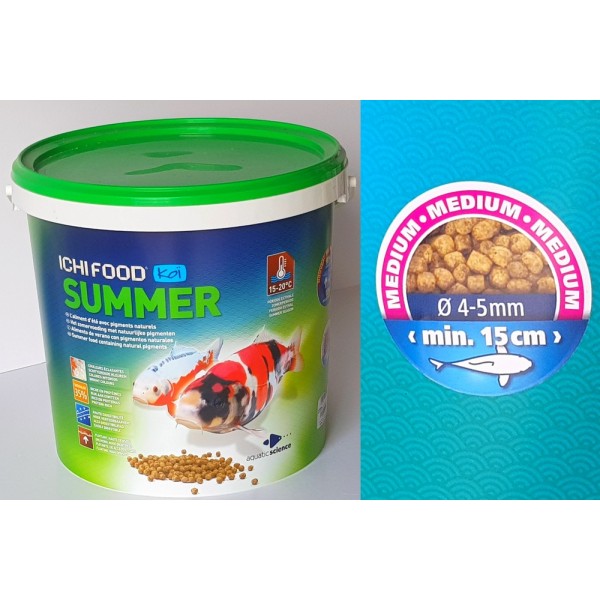 Bassin de jardin : ICHI FOOD SUMMER 4KG MEDIUM, Nourriture Ichi Food